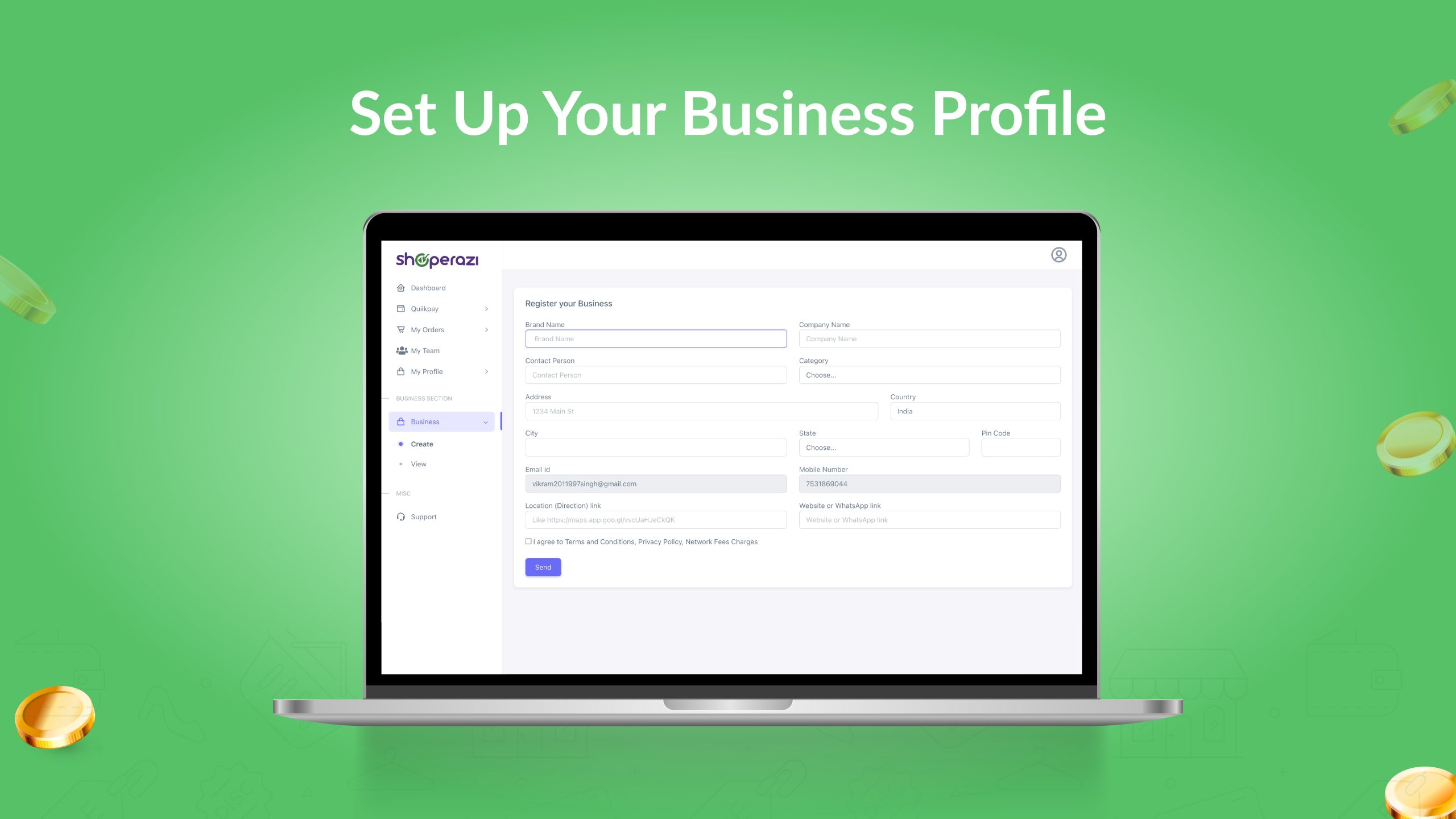 register your business profile